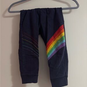 Kids Navy Rainbow Stripe Jogger Bottoms